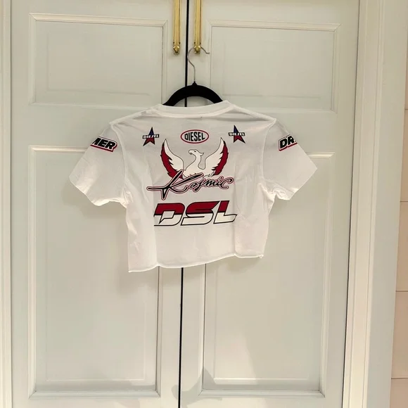 Diesel Cropped Tee with Graphics - Picture 11 of 13